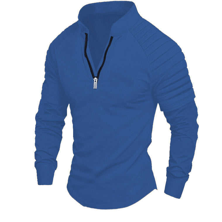 Herren Trainingsshirt mit hohem Kragen und dezentem Reißverschluss ModeGeist