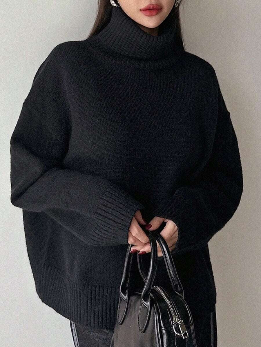 Damen oversized Rollkragenpullover aus weichem Material ModeGeist