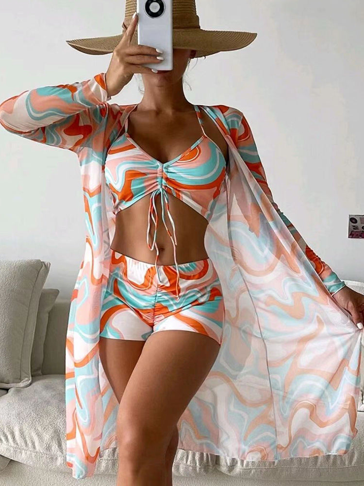 Modischer Strand-Kimono und Bikini Set von MODEGEIST für Damen