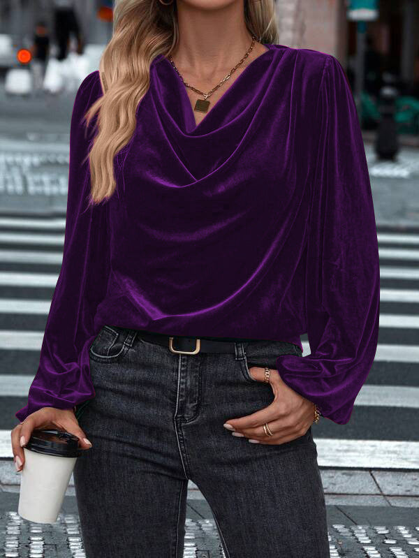 Damen Elegantes Viskosebluse mit Wasserfallausschnitt ModeGeist