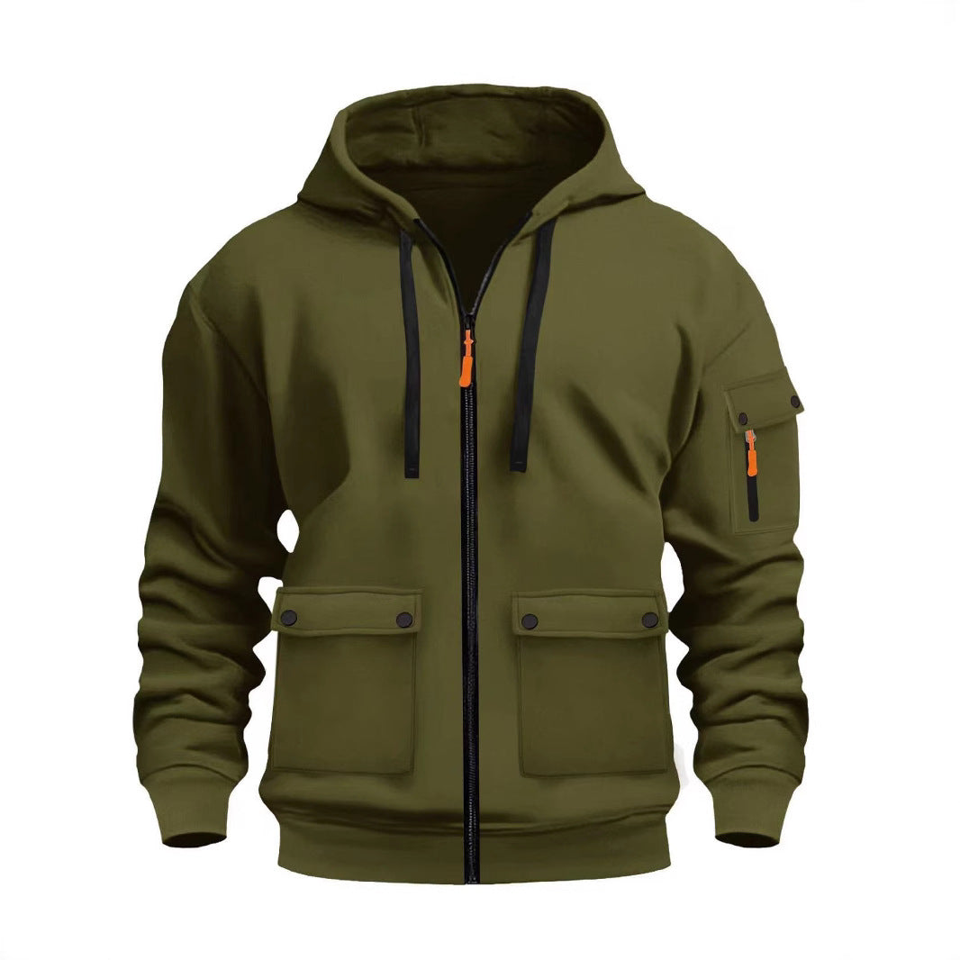 Herren funktionale Kapuzenjacke mit mehreren Taschen ModeGeist