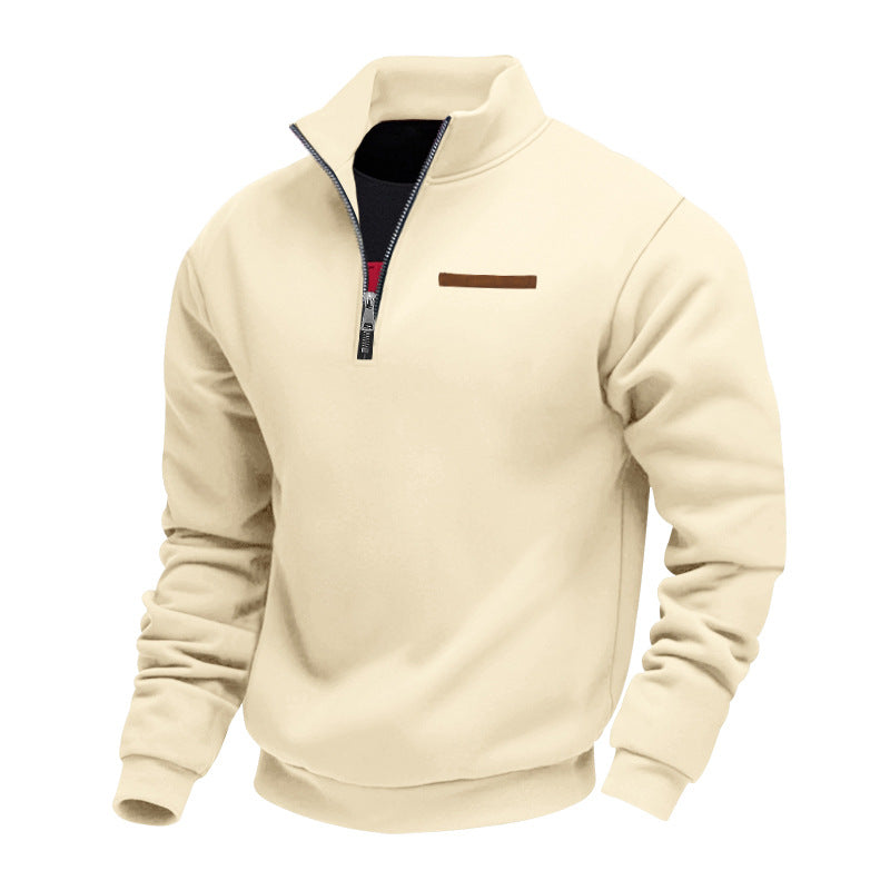 Herren Hochwertiger Fleece-Pullover mit halbem Reißverschluss ModeGeist
