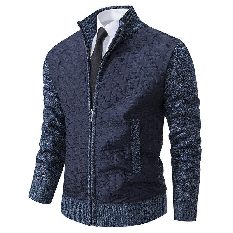Herren stylische Steppjacke mit strukturiertem Obermaterial und hohem Kragen ModeGeist