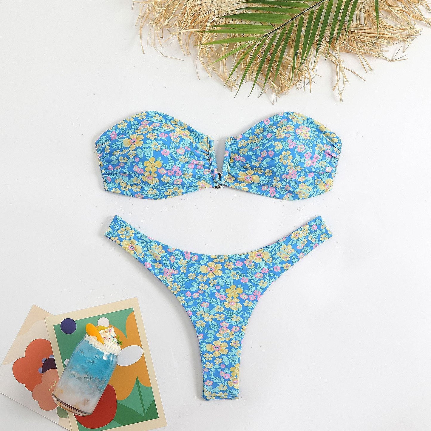 Bikini-Set mit Blumenmuster, herausnehmbaren Cups von MODEGEIST