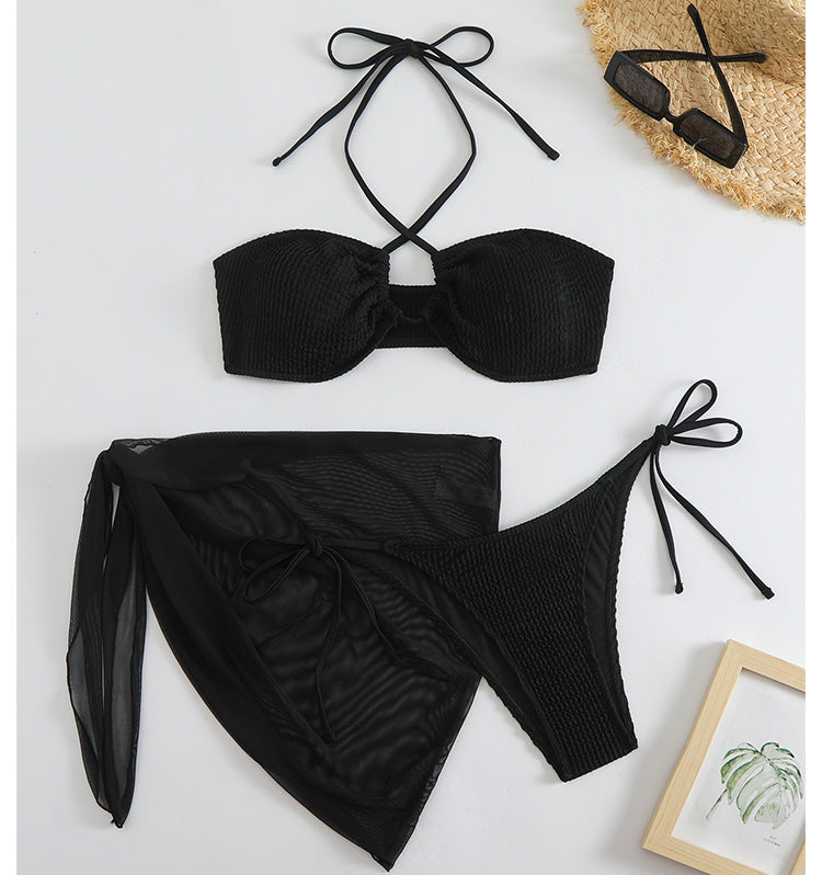 Bikini Set for Women: Trendy Bandeau Top and Flowy Wrap Skirt by MODEGEIST
