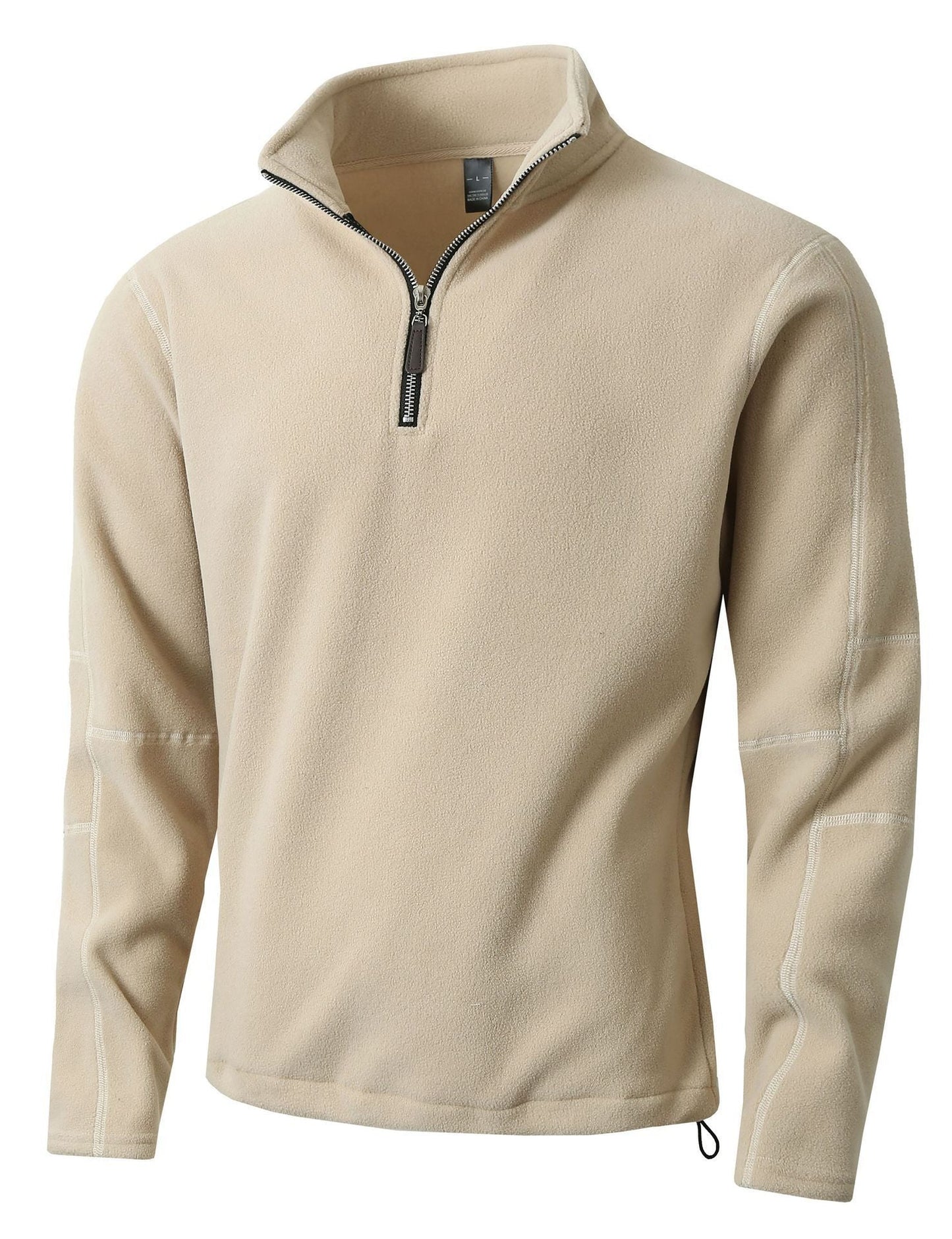 Herren Fleece-Pullover mit halblangem Reißverschluss und Stehkragen ModeGeist
