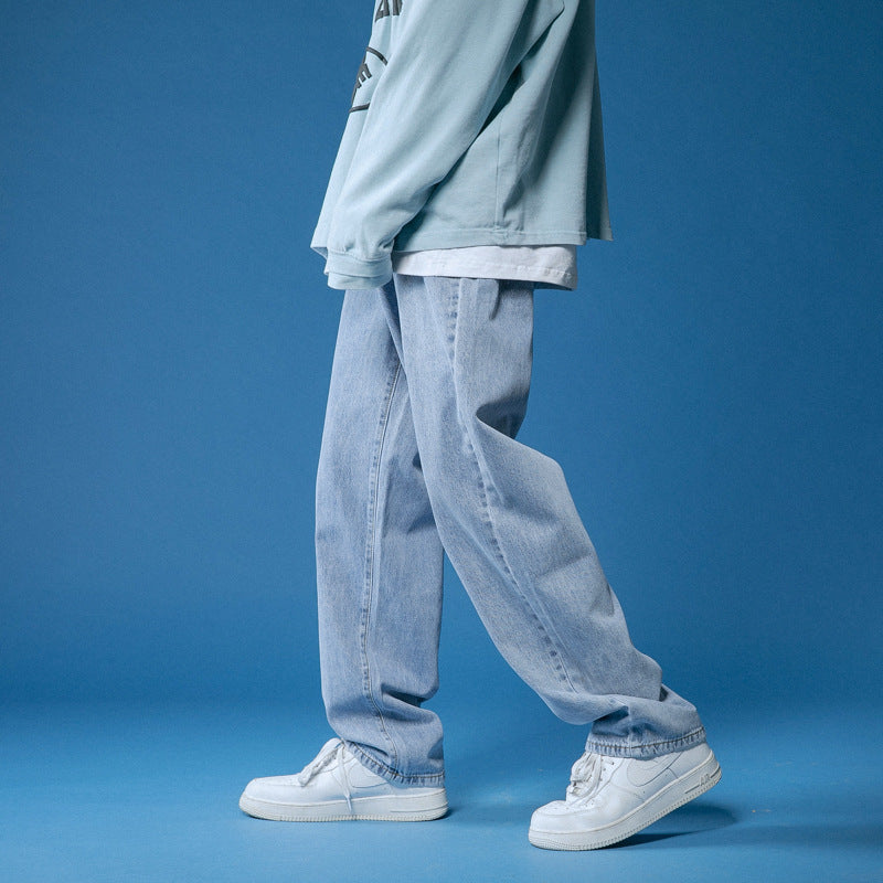 Herren lockere Denim-Jeans im Vintage-Stil mit hoher Taille ModeGeist