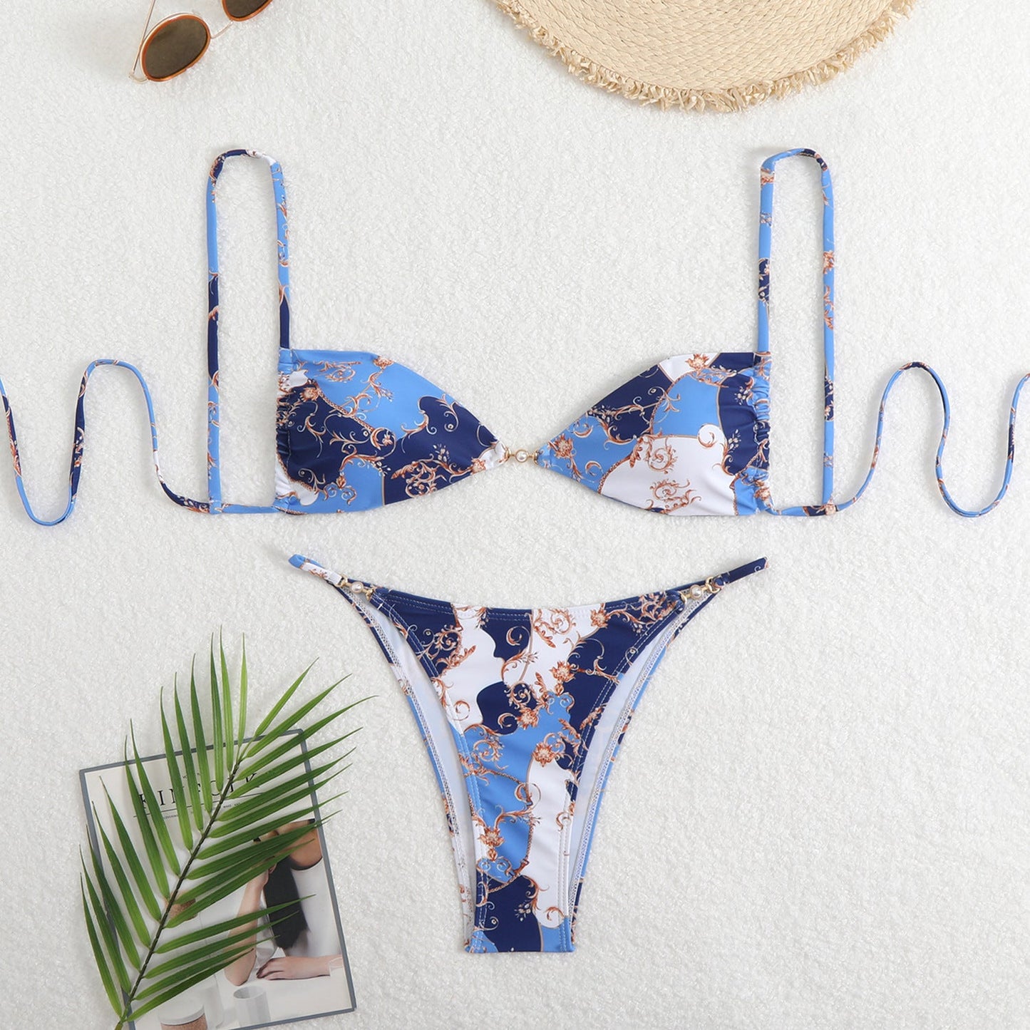 Modischer Dreieck-Bikini mit Blumenmuster für Damen
