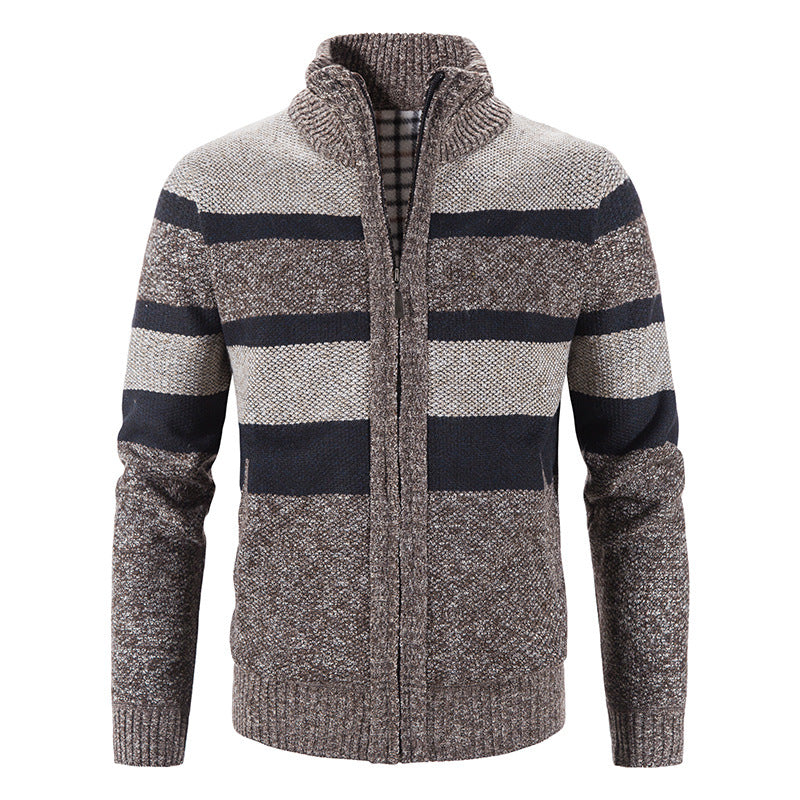 Herren modische Strickjacke mit Stehkragen und Reißverschluss ModeGeist