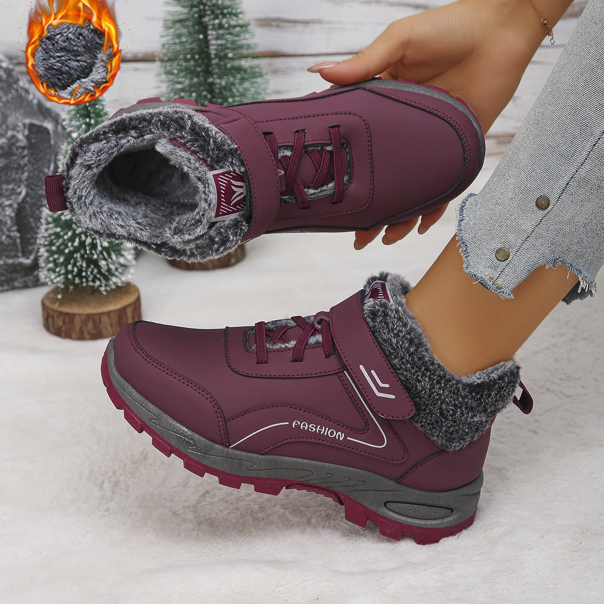 Damen Winterstiefel mit Warmfutter und rutschfester Sohle ModeGeist