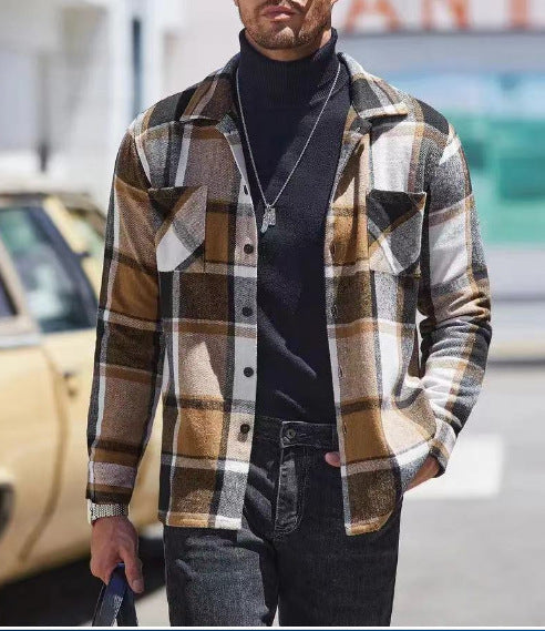 Herren lässige Karomuster Hemdjacke ModeGeist