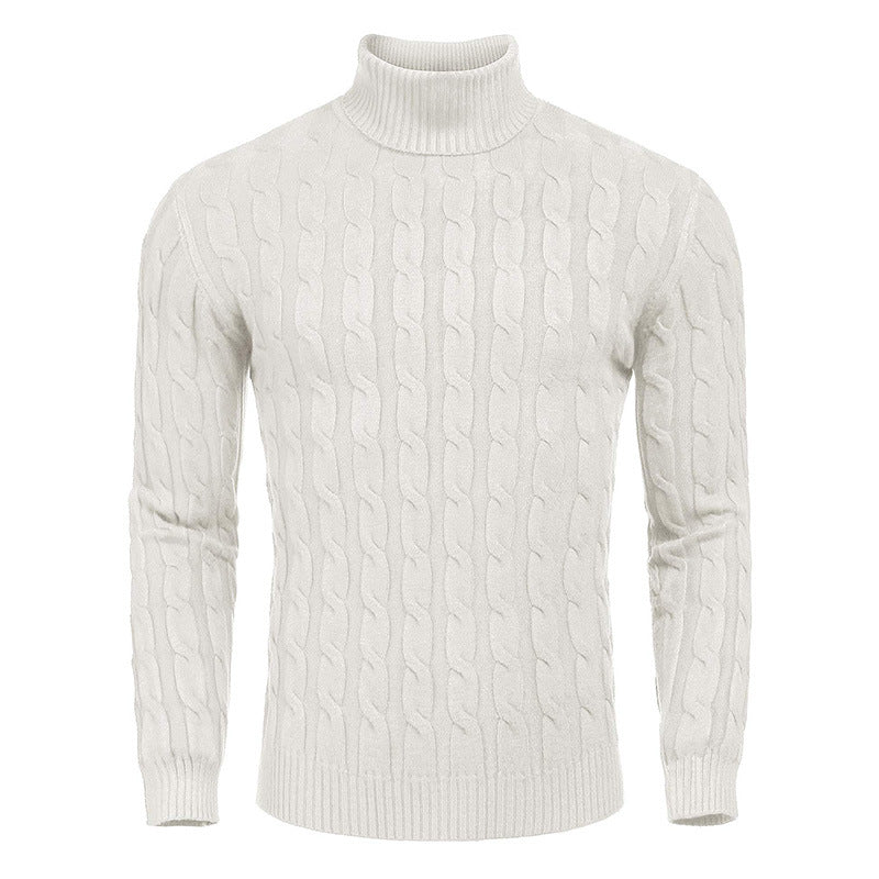 Herren modischer Rollkragenpullover mit Zopfmuster ModeGeist