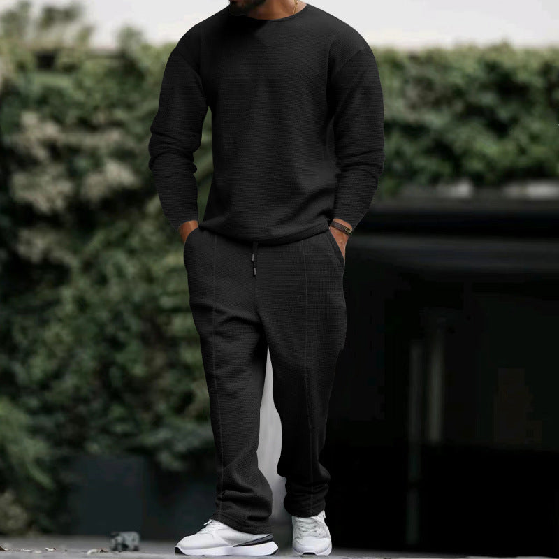 Herren lässiges Sweatshirt und Jogginghose Set mit strukturiertem Stoff ModeGeist