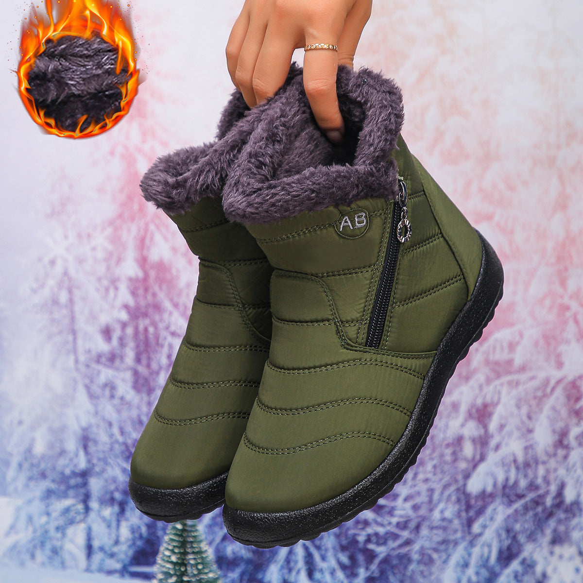 Damen Thermo-Winterstiefel mit kuscheligem Innenfutter und seitlichem Reißverschluss ModeGeist