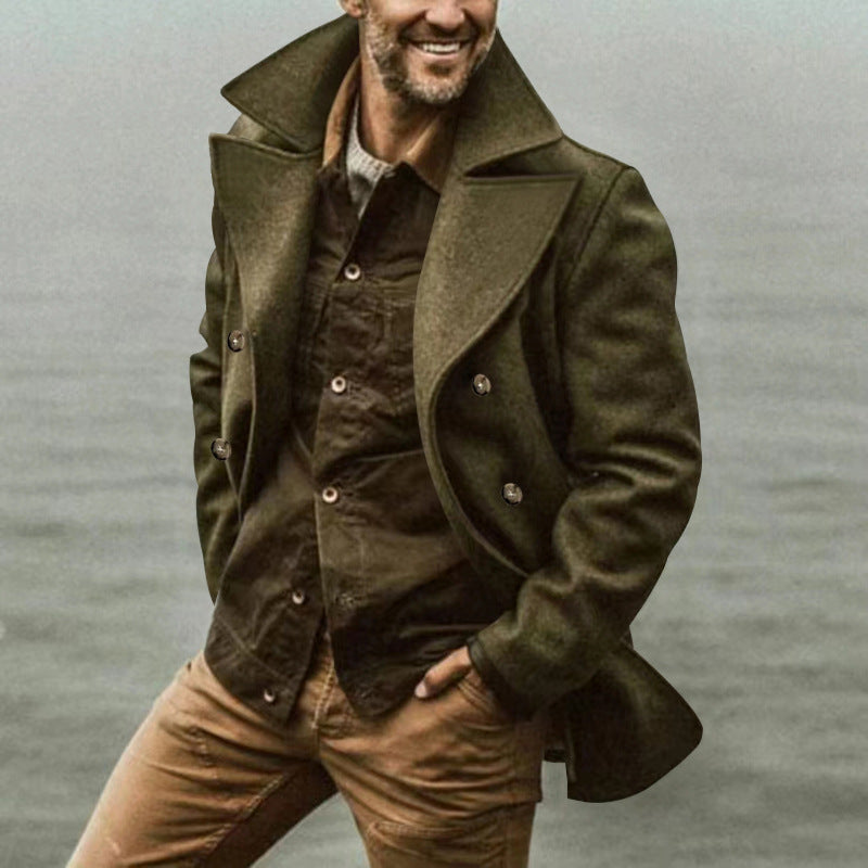Herren Elegante Wool Peacoat ModeGeist