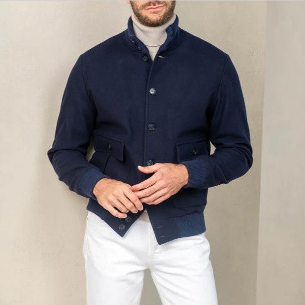 Herren lässige und strukturierte Baumwolljacke mit praktischen Taschen ModeGeist