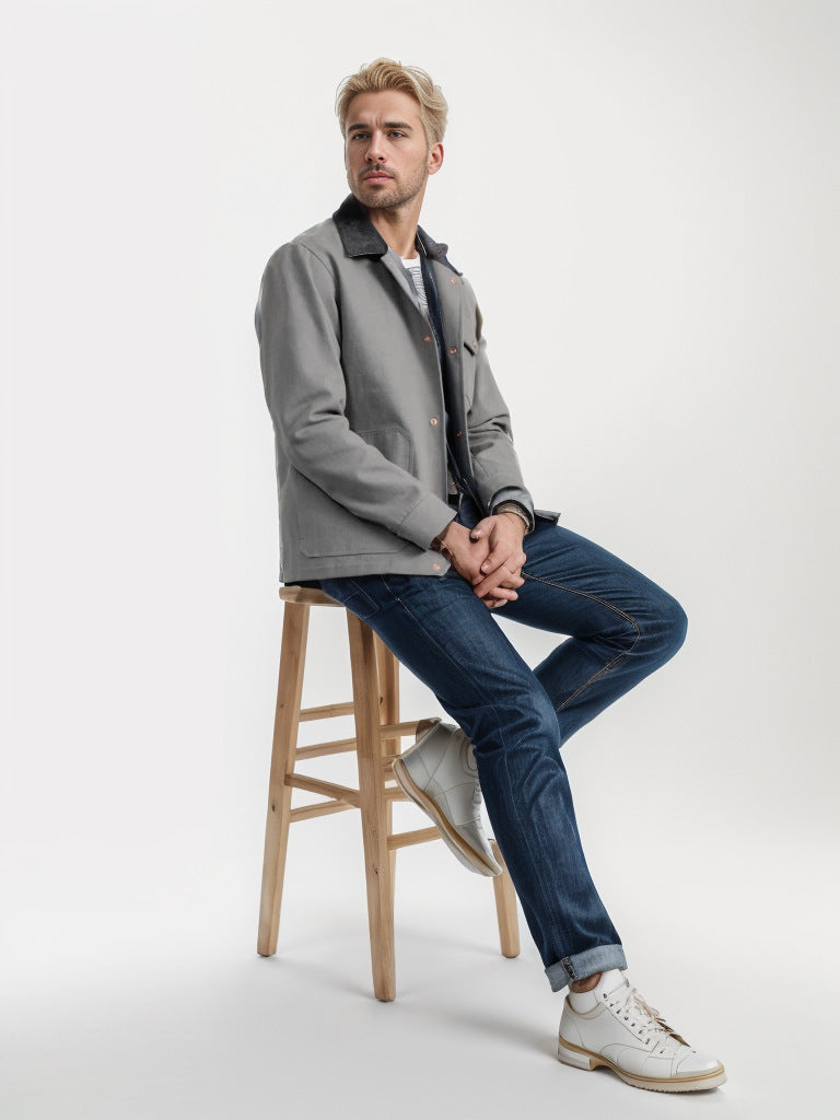 Herren zeitlose Jacke mit strukturiertem Design ModeGeist