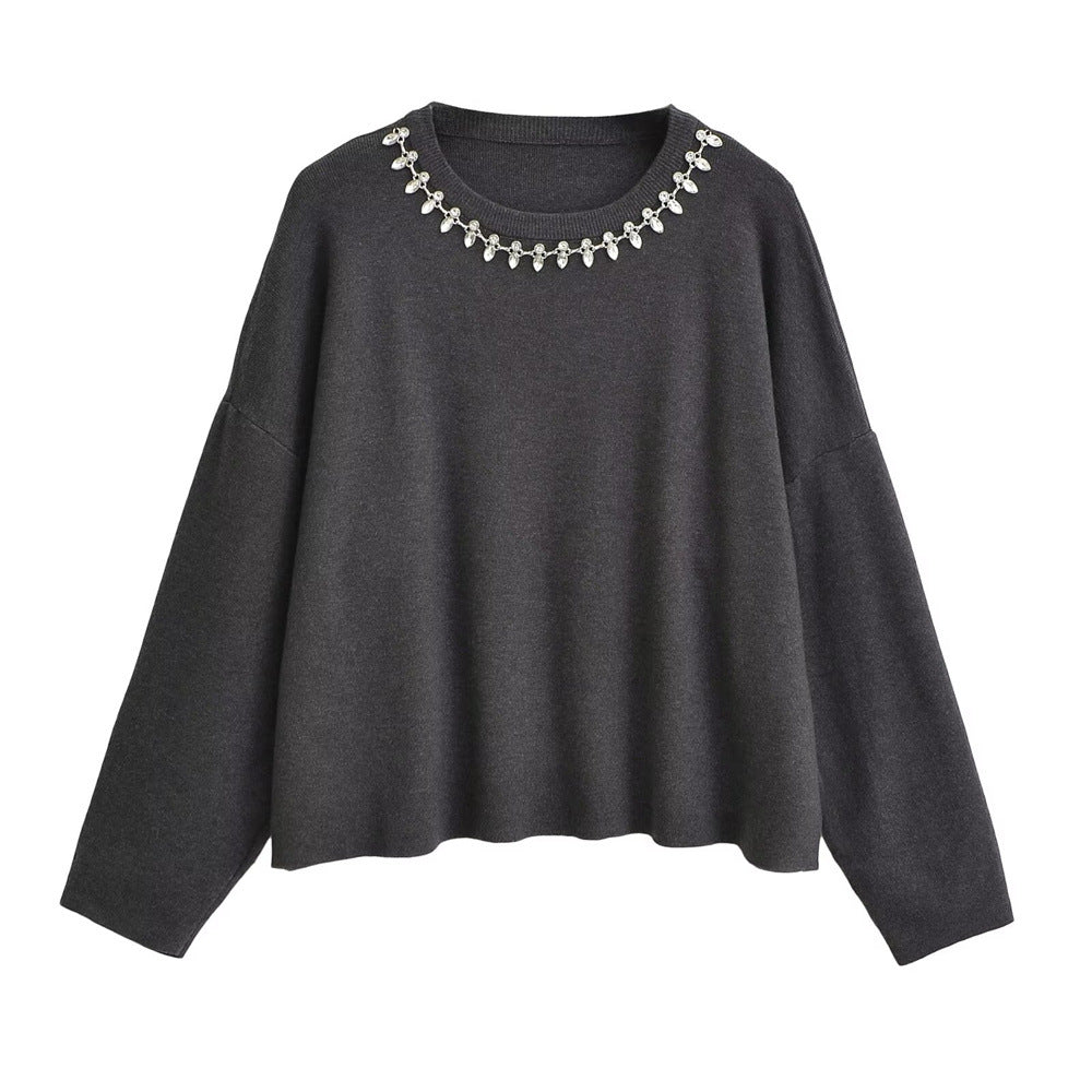 Damen Eleganter Pullover mit Glitzerdetails ModeGeist