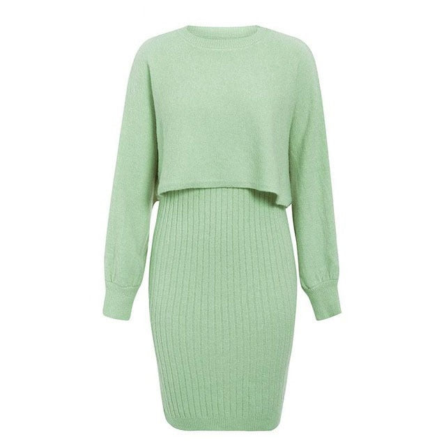 Damen Strickkleid mit lässiger Cropped-Oberfläche ModeGeist