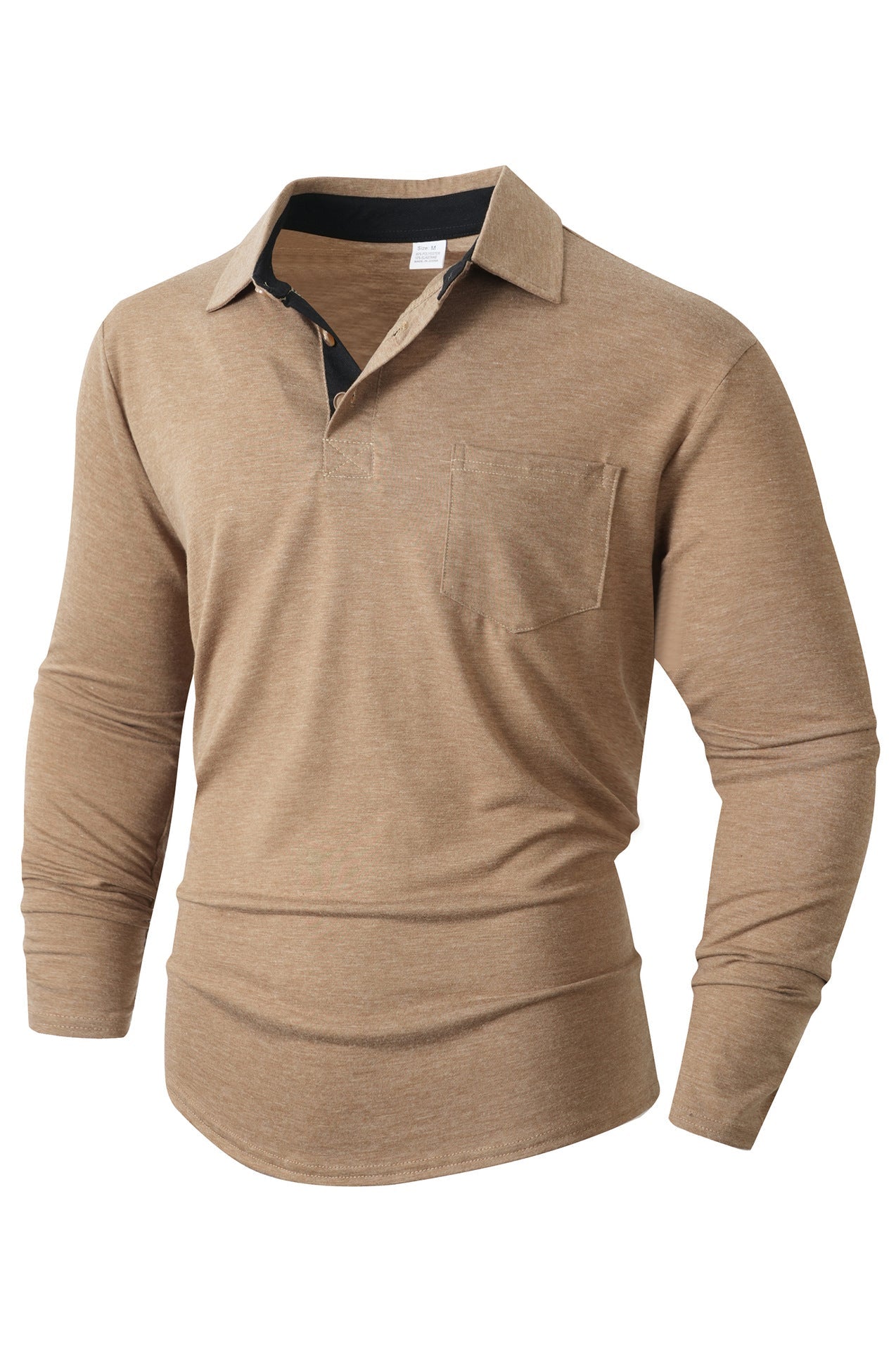 Herren elegantes Langarm Poloshirt mit modernem Kragen und leichtem Stretch ModeGeist