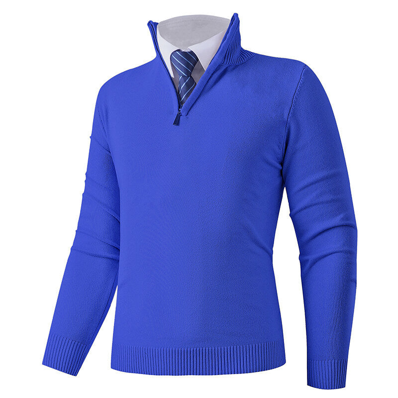 Herren Strickpullover mit modernem Reißverschluss und elastischem Saum ModeGeist