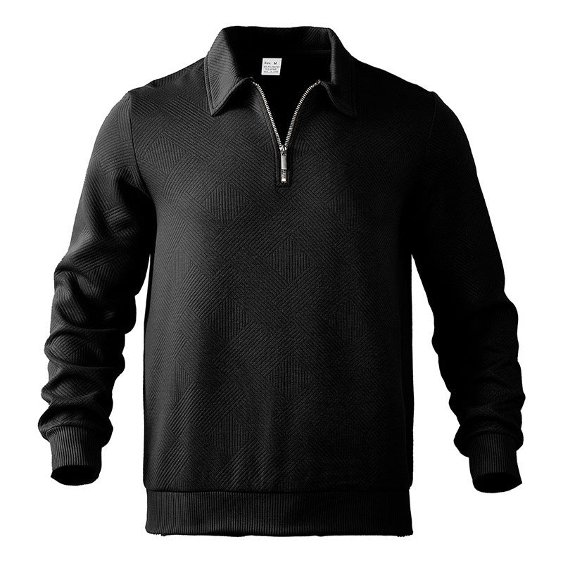 Herren Fleece Pullover mit strukturierter Oberfläche und modernen Kontrastdetails ModeGeist