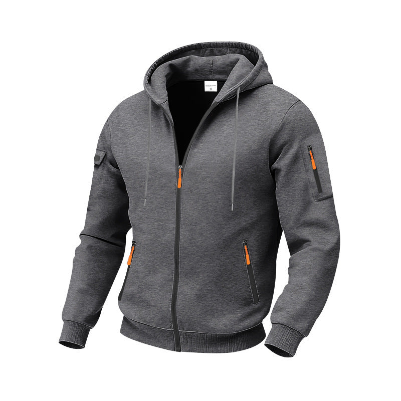 Herren funktionale Kapuzenjacke mit technischen Taschen ModeGeist