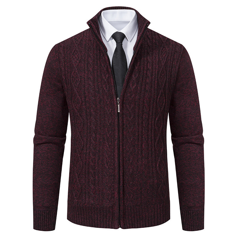 Herren Strickjacke mit hohem Kragen und Reißverschluss ModeGeist