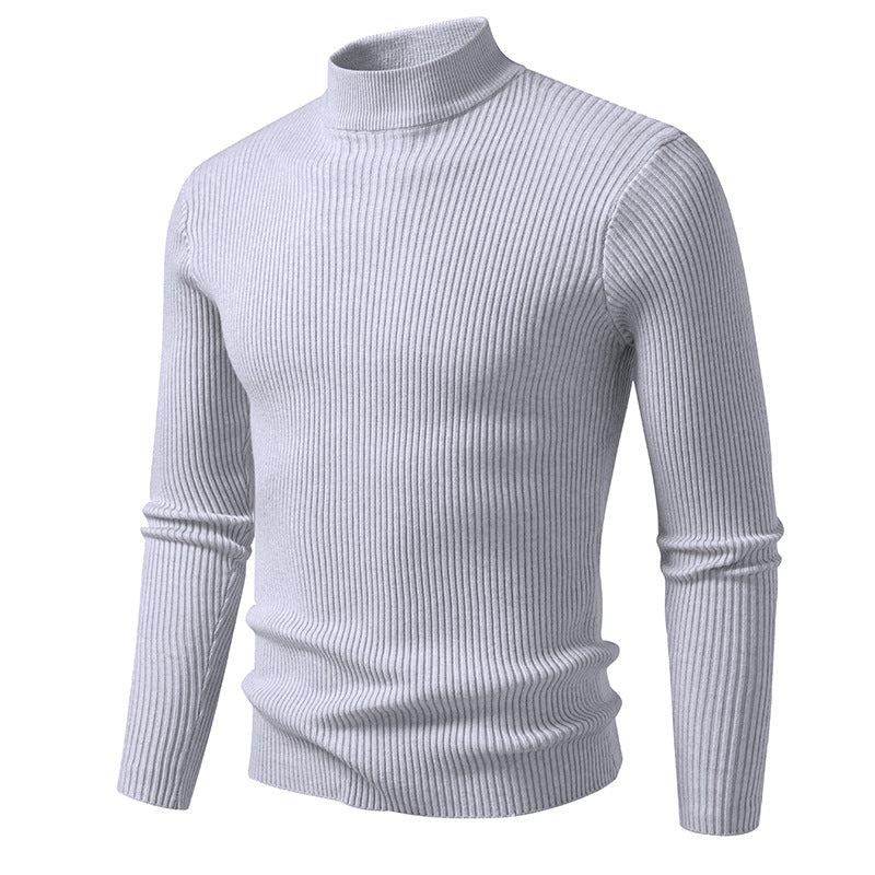 Herren Rollkragenpullover aus hochwertiger Stretch-Wolle mit Rippstruktur ModeGeist