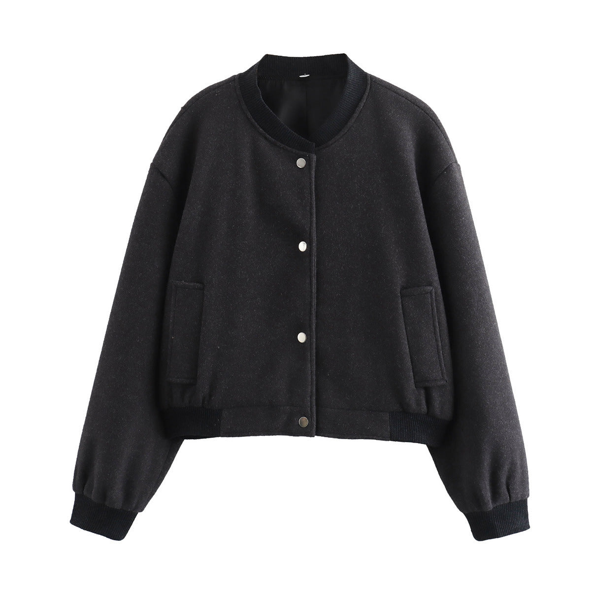 Damen Übergangsjacke mit weichem Wollmaterial und praktischen Taschen ModeGeist