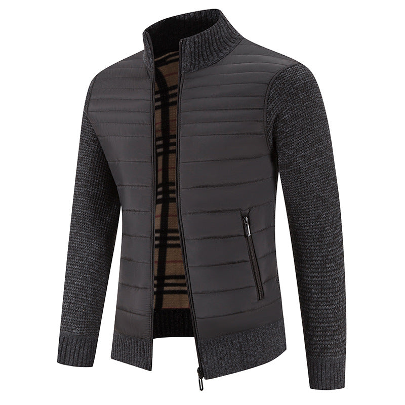 Herren lässige Steppjacke mit Strickärmeln ModeGeist