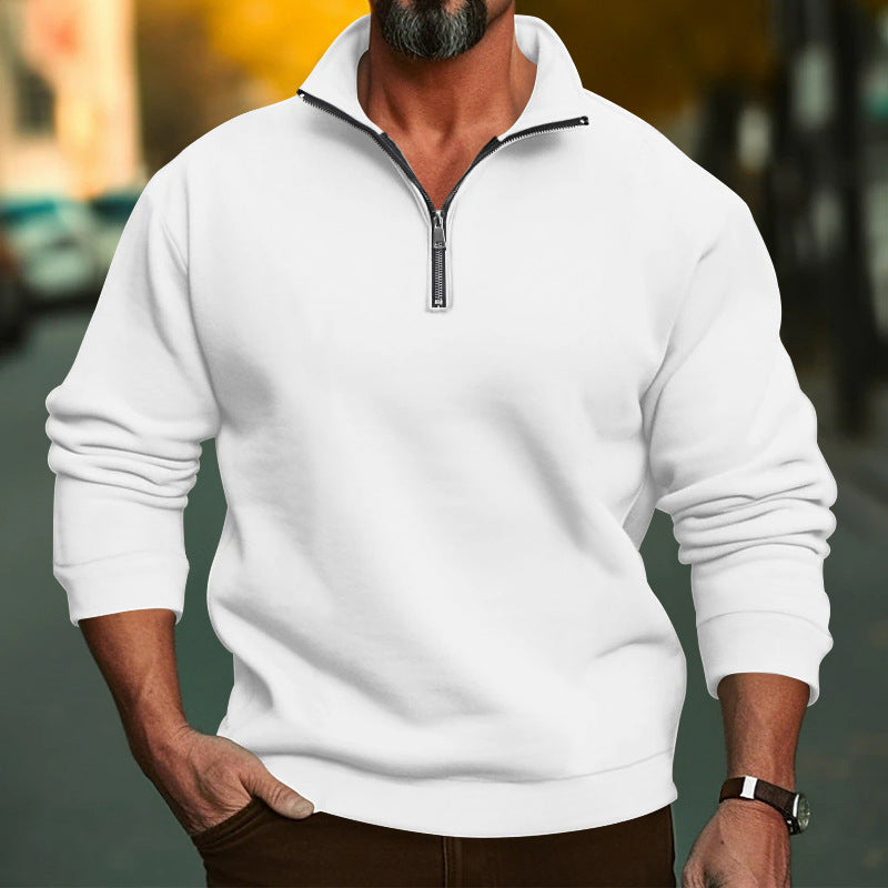 Herren Sweatshirt mit halblangem Reißverschluss und weichem Innenfutter ModeGeist