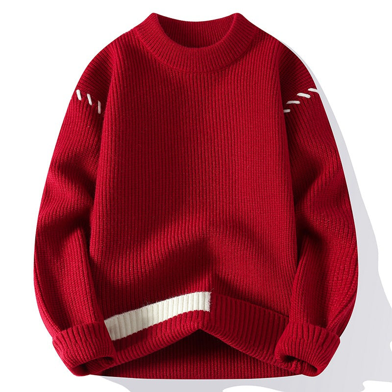 Damen Grober Strickpullover mit innovativem Design und dekorativen Details ModeGeist