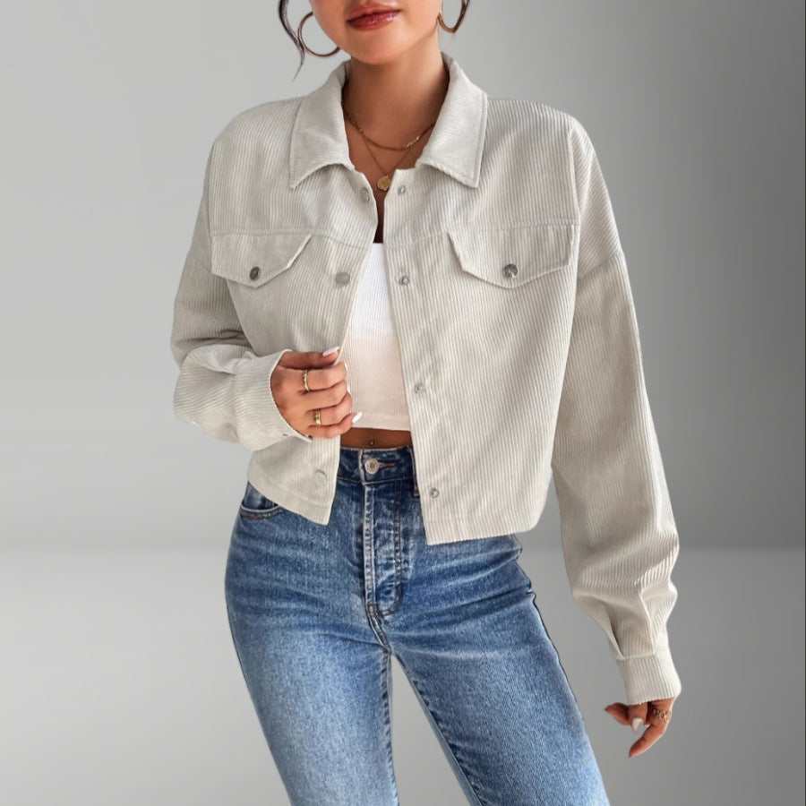 Damen Kurzjacke aus cordartigem Material ModeGeist