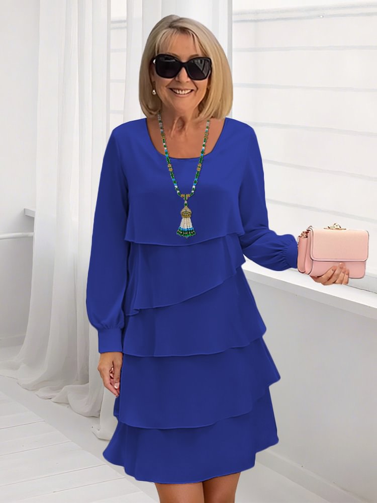 Damen Cerulean-Farbige Layered Kleider ModeGeist