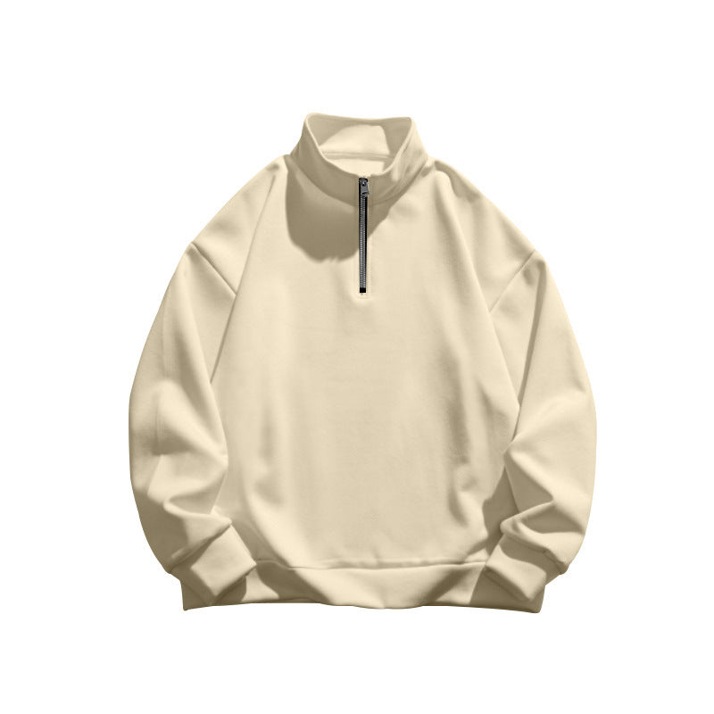 Herren stylischer Fleece-Pullover mit hohem Stehkragen und Reißverschluss ModeGeist