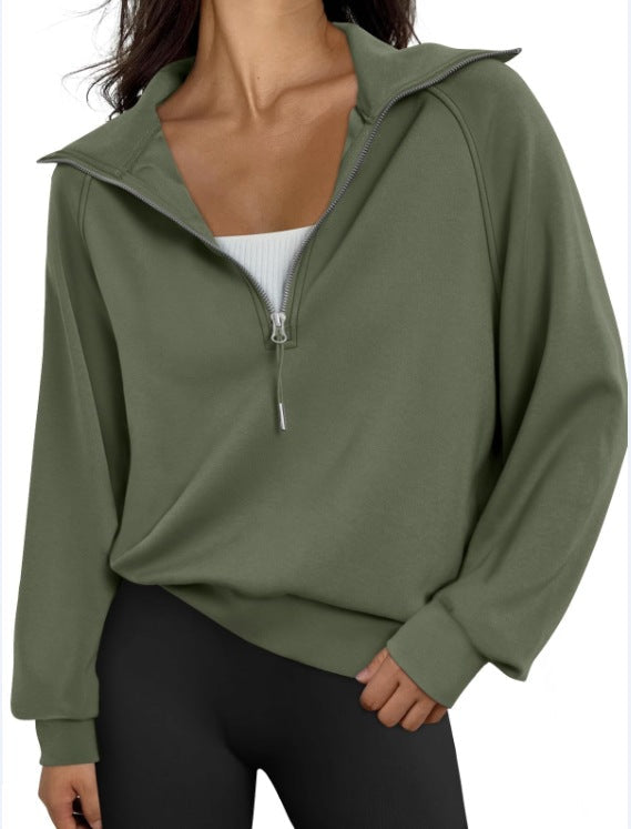 Damen lässiger Sweatpullover mit hohem Kragen und Reißverschluss ModeGeist