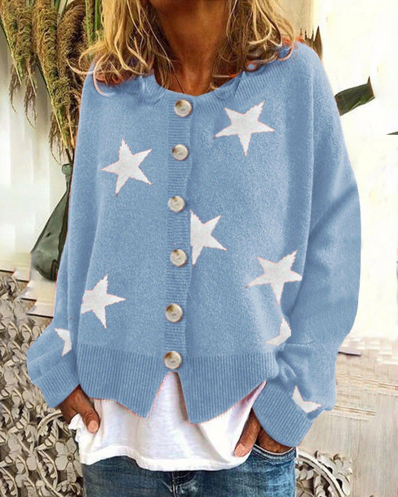 Damen Strickjacke mit Sternenmotiv ModeGeist