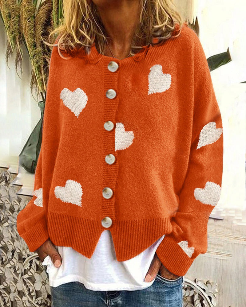 Damen kuschelige Strickjacke mit Herzmotiv ModeGeist