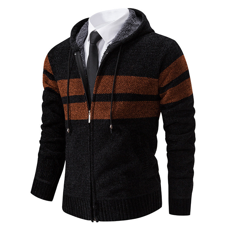 Herren Kapuzenpullover mit modernem Reißverschluss und praktischem Fleecefutter ModeGeist