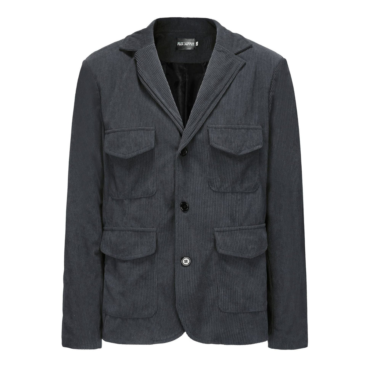 Damen lässige Cordjacke mit aufgesetzten Taschen ModeGeist