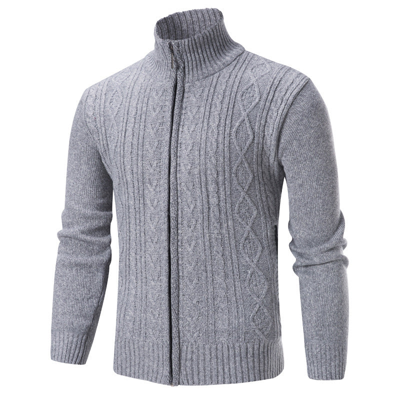 Herren modischer Strickpullover mit Stehkragen ModeGeist