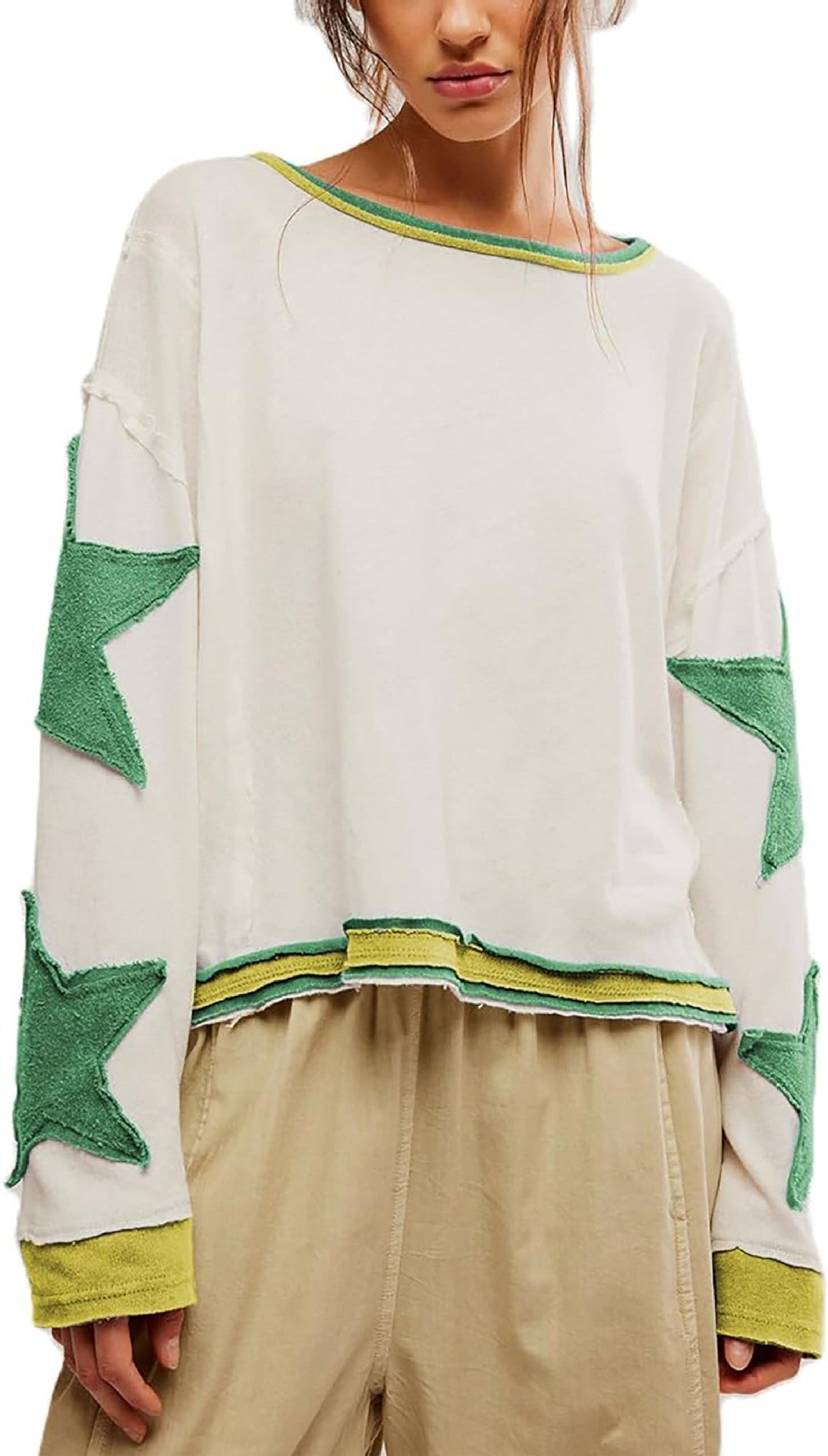 Damen lässiger Pullover mit Sternen-Design ModeGeist