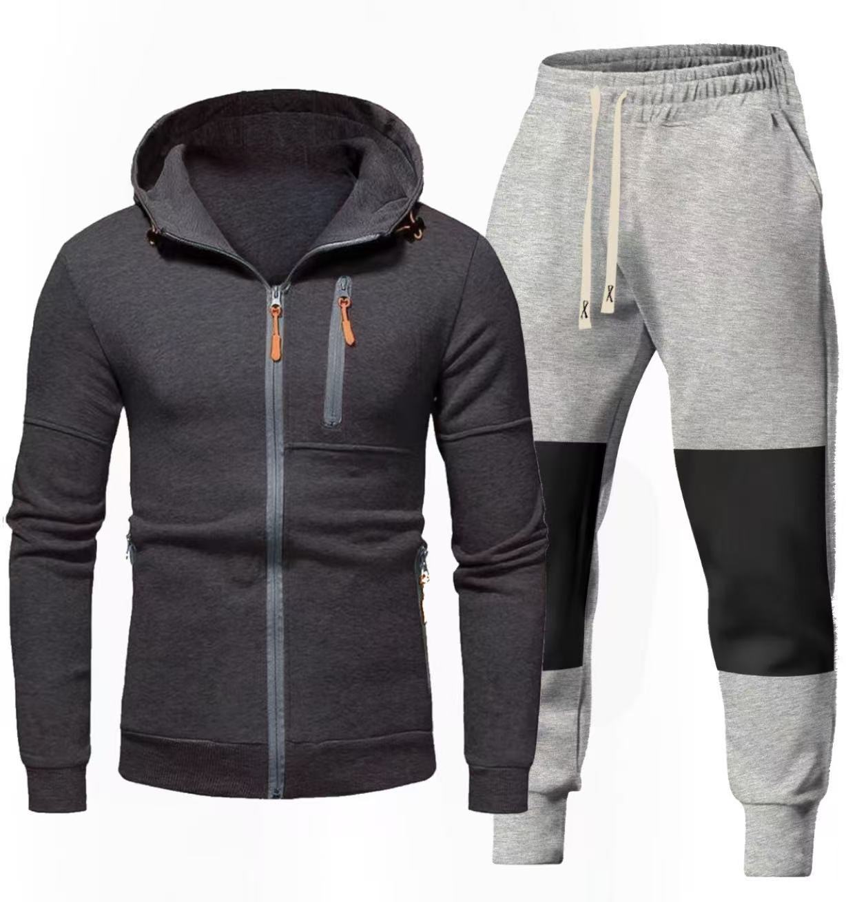 Herren Sportliches Hoodie- und Jogginghose-Set mit Funktionalen Reißverschlusstaschen ModeGeist