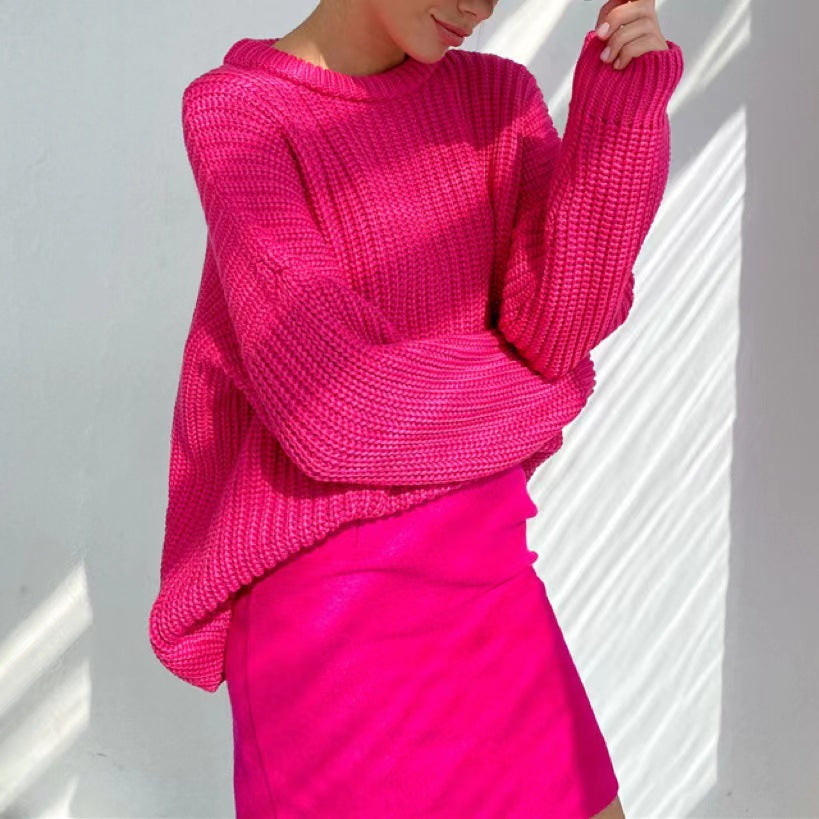 Damen Oversized Strickpullover mit strukturiertem Muster ModeGeist