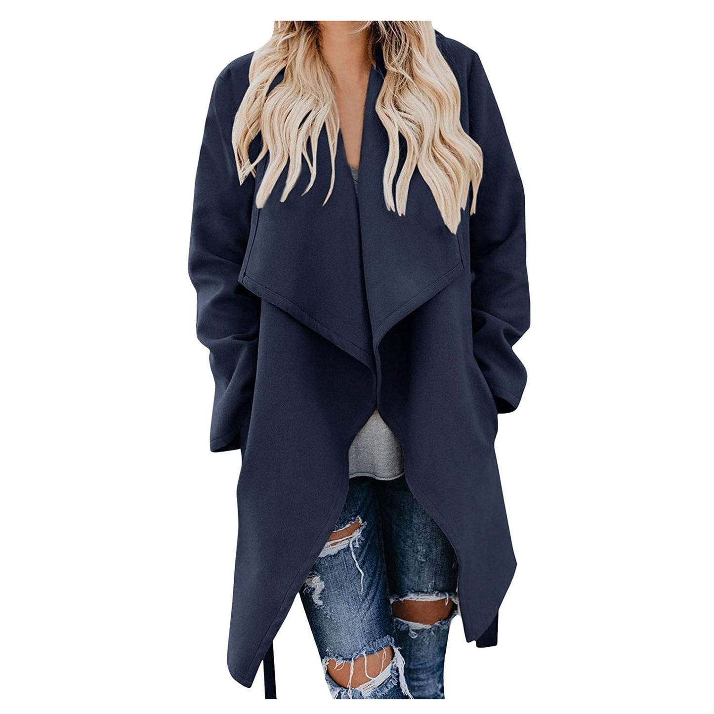 Eleganter Damen-Longblazer mit lässigem Schnitt und besonderen Details von MODEGEIST