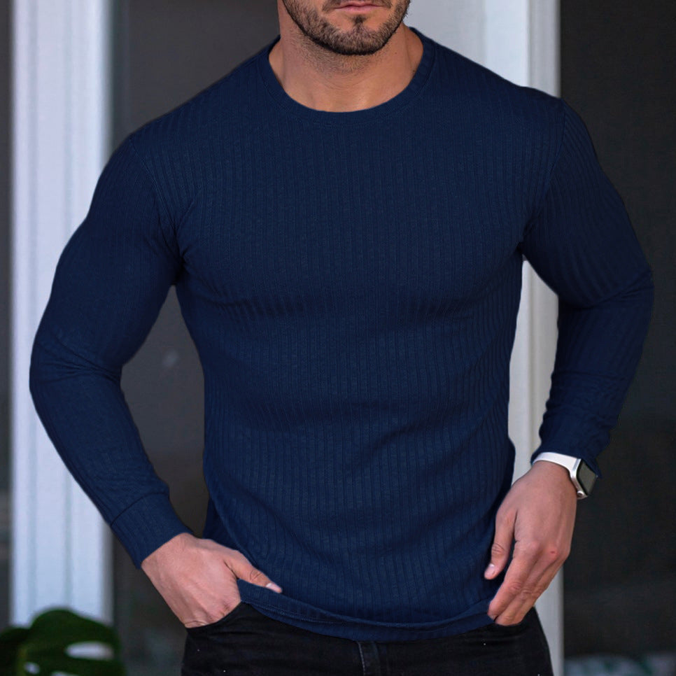 Herren Langarmshirt mit feiner Rippenstruktur ModeGeist