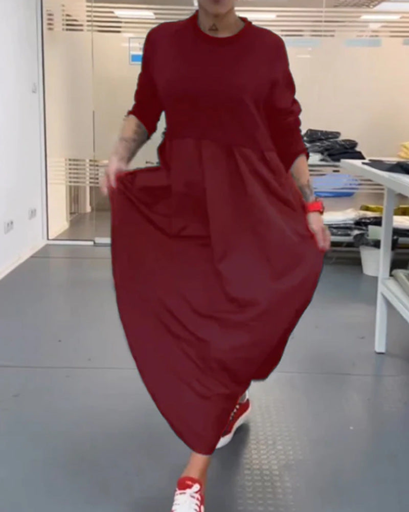 Trendiges Damen-Maxikleid mit Taschen und angesagtem Lagenlook von MODEGEIST