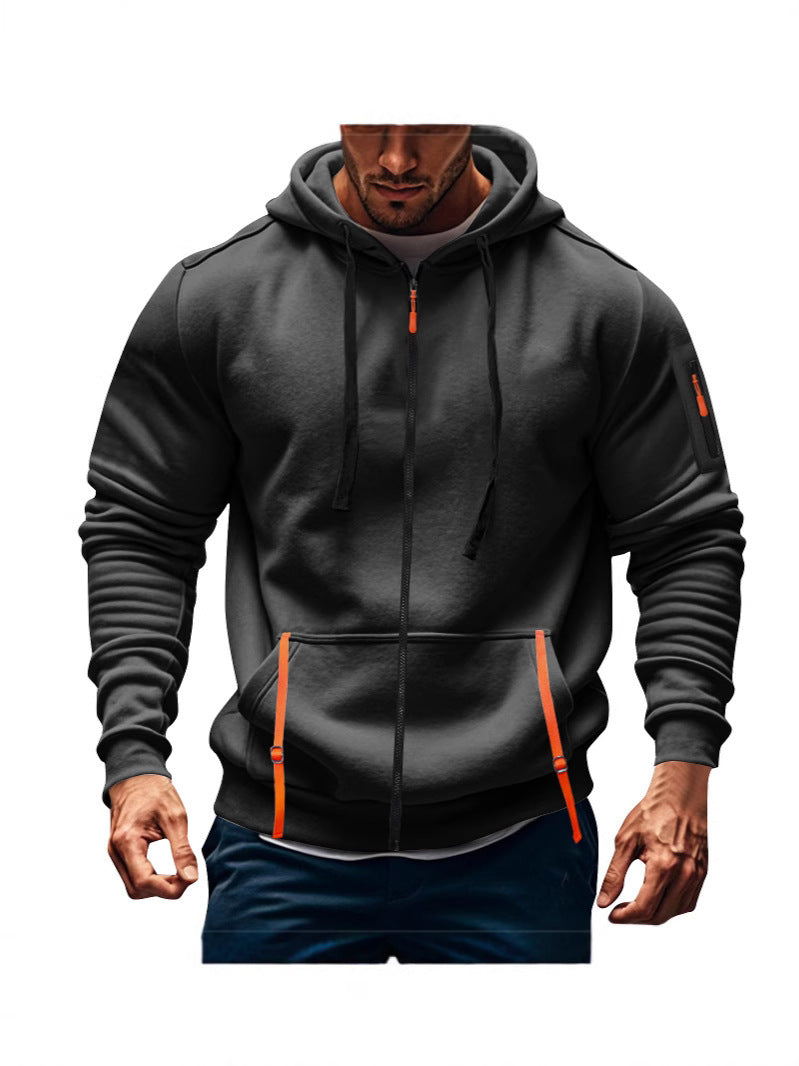 Herren sportliche Kapuzenjacke mit praktischen Reißverschlusstaschen ModeGeist