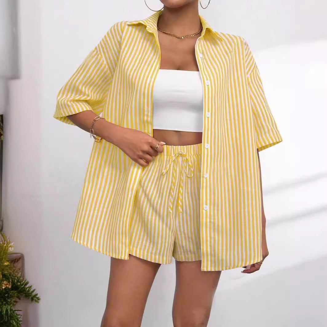 Damen lässiges Hemd und Shorts Set ModeGeist